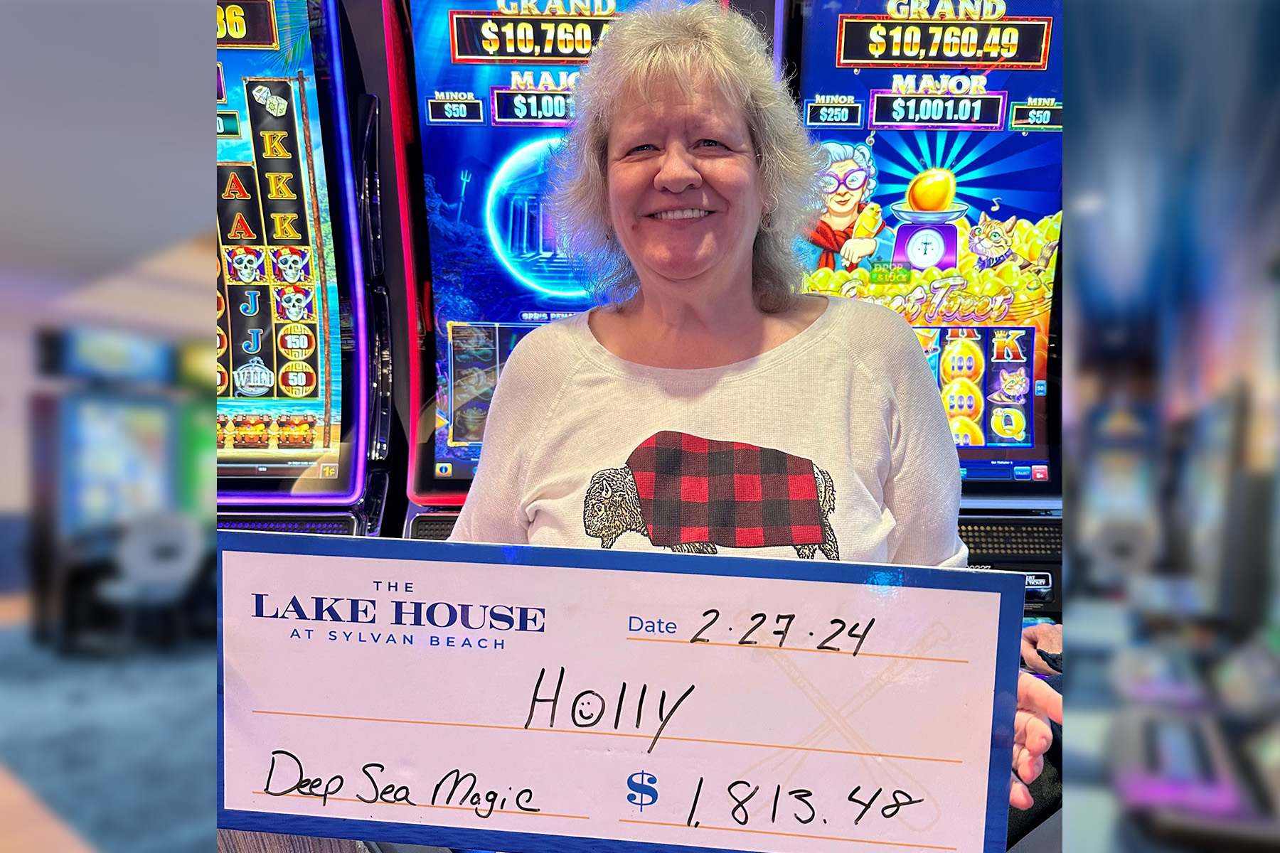 Holly won $1,813