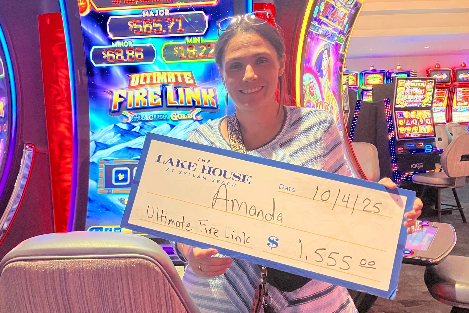 Amanda won $1,555