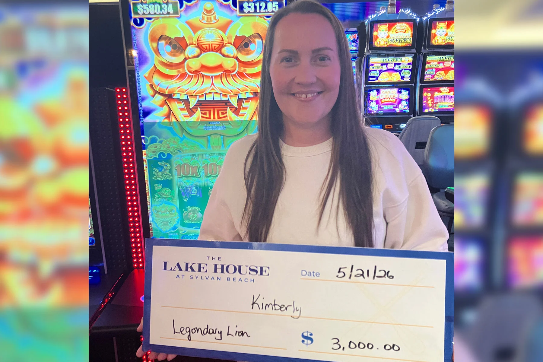 Kimberly won $3,000