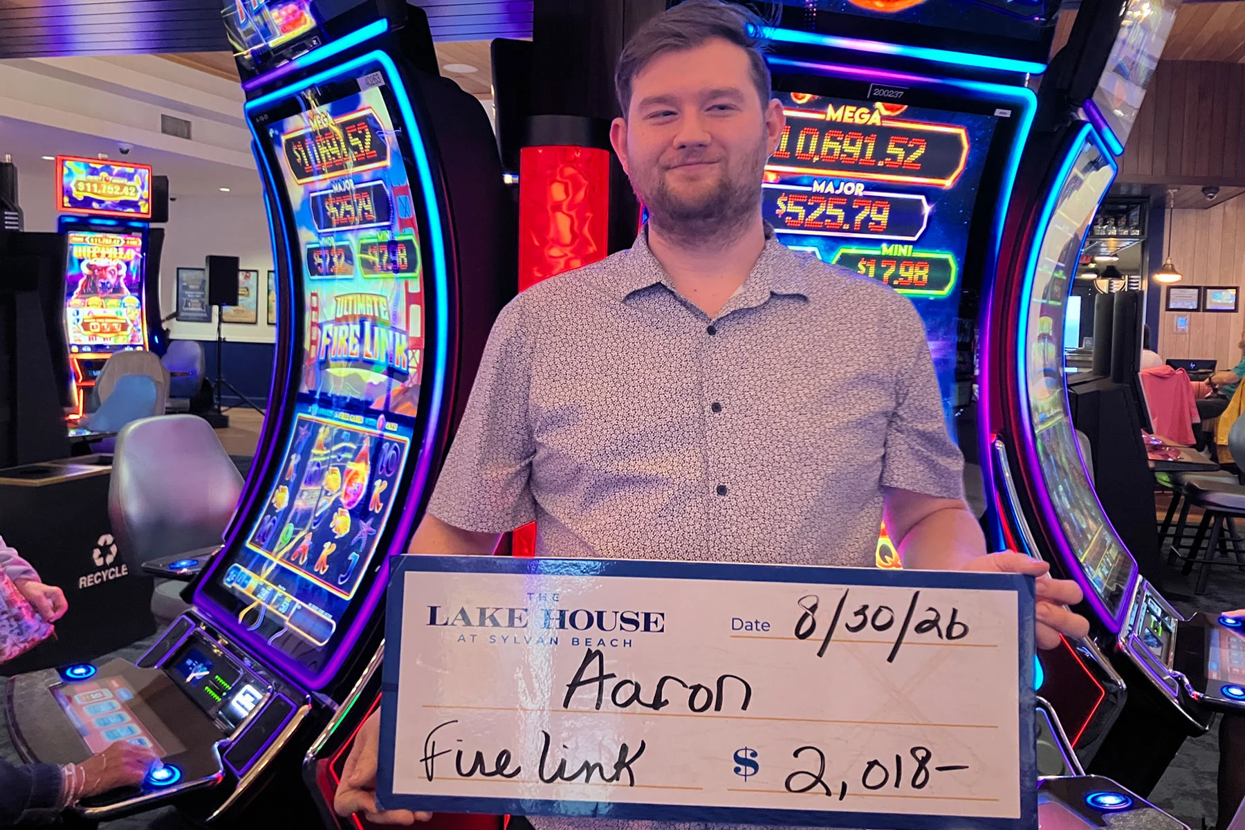 Aaron won $2,018