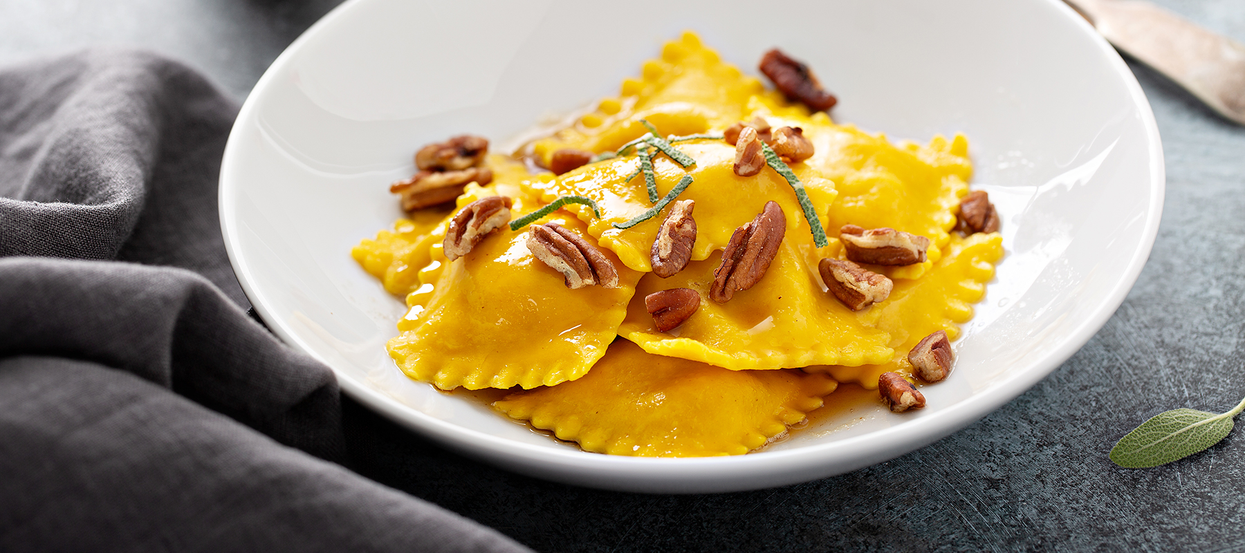 BUTTERNUT SQUASH RAVIOLI at the lake house