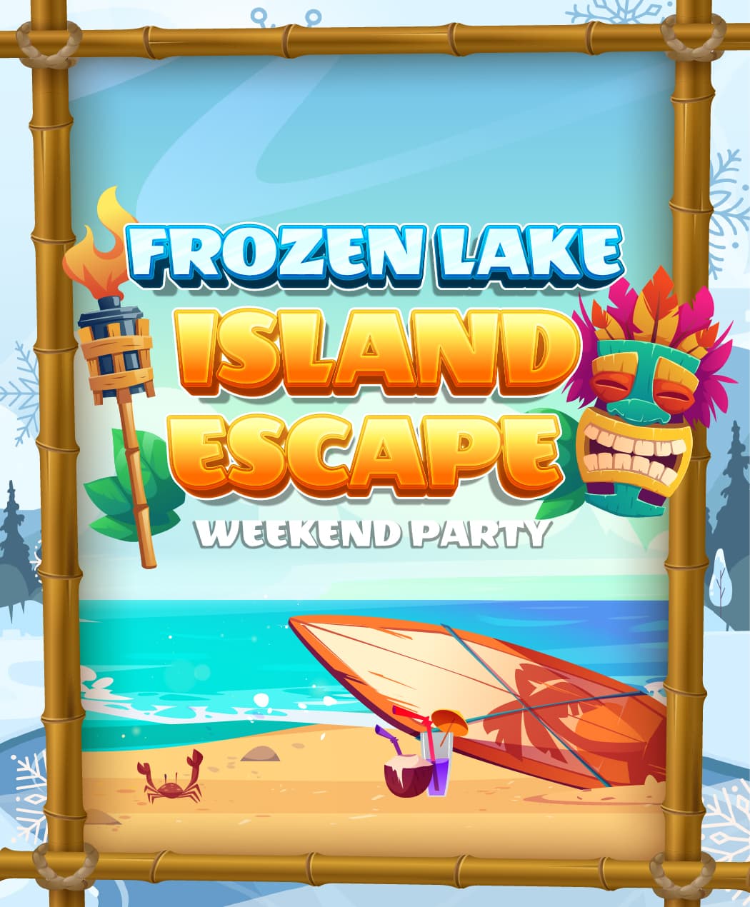 Frozen Lake Island Escape Weekend Party