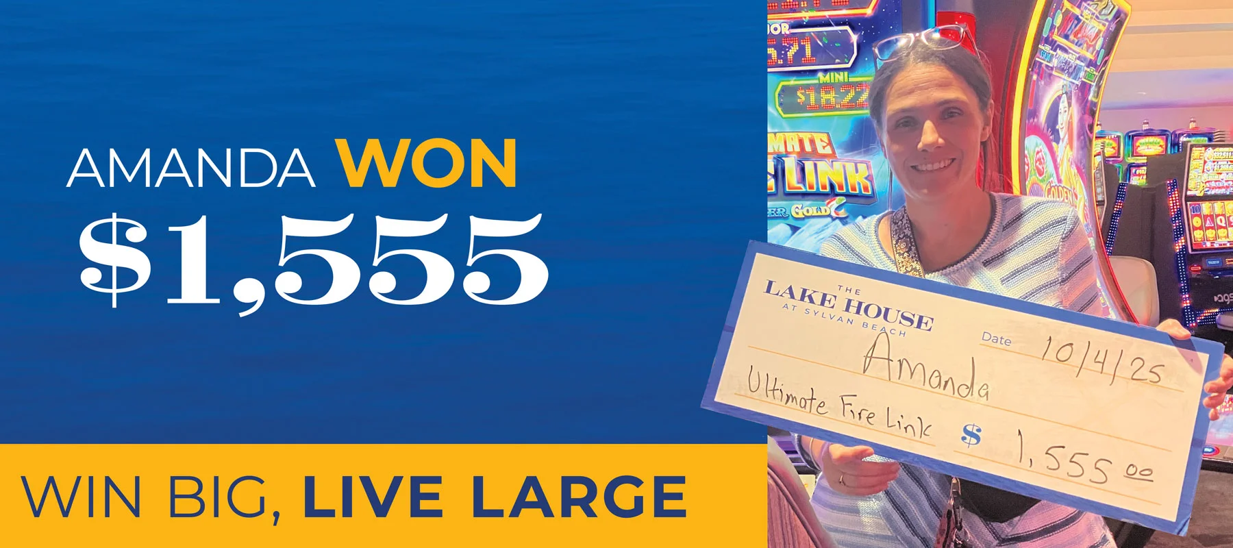 Promotions Amanda won $1,555